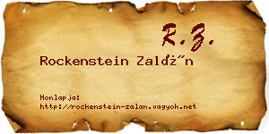 Rockenstein Zalán névjegykártya